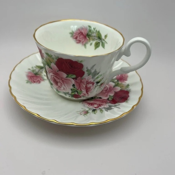 1950s Allyn Nelson Summertime Rose Fine Bone China Teacup & Saucer England - Picture 2 of 9
